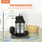 Vevor Submersible Sump Pump Water Pump 1 2 Hp 4320gph Steel Basement