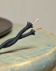 Black Twisted 2-wire Cloth Covered Cord  18ga  Vintage Style Lamps Antique Look