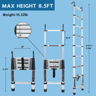 Telescoping Ladder With Hooks   Non-slip Feet 8 5 Ft -aluminum Telescopic Ladder