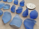 Pure Beach Sea Glass Surf Tumbled Cornflower Light Blue Small Tiny Frosted F01