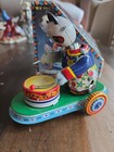 Vintage 1960s Tin Litho Wind-up Panda Drummer Toy Ms-565 W  Original Box     Japan