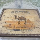 Vintage Camel Brand Flat 50 Cigarette Tin Nice Graphics W Partial Tax Stamp  