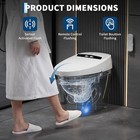 Smart Bidet Toilet Combo Elongated Heated Seat Foot Sensor Auto Open Bathroom