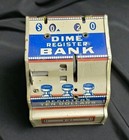 Vintage J Chein Dime Register Bank - Counts  Holds  10 In Dimes Tin Lithograph