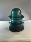 Antique Hemingray No  20 Deep Green Swirl Insulator Chunky Form Hand-poured