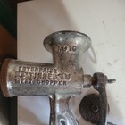 Antique Enterprise No  10 Meat Grinder - Cast Iron Tinned Original Wooden Handle