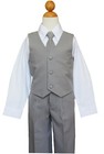 Boys Toddler  Teen Ring Bearer  Silver Gray white Suit Set  Size  2t
