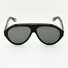 Gucci Gg0479s Aviator Sunglasses Black Frame Grey Lens Italy Unisex 60-16-145