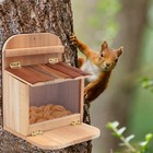 Outdoor Squirrel Feeder Hanging Squirrel Feeding Box Wood House For Yard Tree