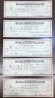 The First National Bank Check-binghamton Ny- Green And Yellow - 1934 - Set Of 19