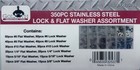 350pc Goliath Ind   Stainless Steel Lock   Flat Washer Assortment Kit - Lfw350ss