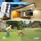 Wireless Home Security Camera 2k 3mp Battery Solar Powered Night Vision Audio