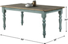 Prato Two-tone Finish Wood Dining Table  Blue And Brown