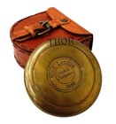 Authentic Vintage Style Brass Pocket Compass With Leather Case Rustic Vintage 