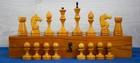 Wooden Vintage Chess Set 1960s  Small Analysis Chess Set   Board