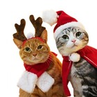 Christmas Hat Pet Costume For Cat Dog Puppy Costumes Scarf Gift New Year Santa