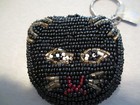 Beaded Black Cat  Key Chain New With Tags 