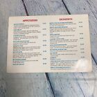 Vintage Planet Hollywood London Restaurant Cafe Diner Menu Paper - 5 75  X 8 25 
