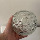 Vintage Homco Clear Glass Fairy Lamp Candle Light Cube Cubist Votive Holder