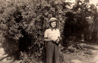 Vintage Old Antique Outdoor Picture Photo Beautiful Woman Lady Girl Uniform