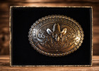 Cowboy Till Death Belt Buckle Skull Cowboy Hat Western Oval Antique Silver Tone