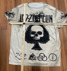 Led Zeppelin Shirt Mens 2xl Double Sided Skull Zoso Symbols Tarot Graphic Tee