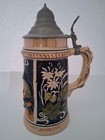 Traditional 8  German Beer Stein  With Thumb Lever Lid   Free Usa Shipping
