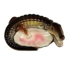 Vintage Alligator Ashtray Ceramic Figurine     6 5  X 4 5      Retro Swamp Decor