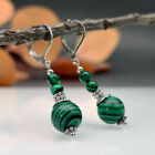 Vintage 925 Silver Turquoise Ear Hook Earrings Drop Dangle Women Wedding Jewelry