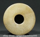 3 4  Old Chinese Hetian Nephrite Jade Carving Fengshui Inscription Dragon Yu Bi