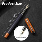 Metal Black Fountain Pen 0 5mm Fine Nib With 10 Ink Cartridges Refills  yellow 