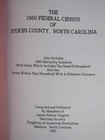 1990 The 1860 Federal Census Of Stokes County  North Carolina Genealogy Book Pb