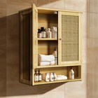 Bathroom Cabinet Wall Mounted  Bamboo Over-the-toilet Storage Organizer 2 Door