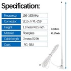Vhf Marine Base Antenna 156-163mhz Fiberglass Waterproof Boat Antenna 7m Rg-5   
