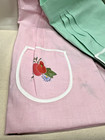 2 Vintage Aprons Needle Point Pink Green