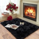 Fluffy Small Rug For Bedroom 2x3 Feet Shag Soft Area Rug Modern Plush Carpet
