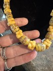 Antique Venetian Yellow French Cross  Trade Beads Necklace Munjuru Hebron 