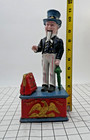 Uncle Sam Metal Cast Iron Working Mechanical Coin Bank - Vintage