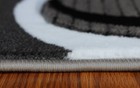 Contemporary Hand Carved Area Rug Grey White Black Long Runner 2x7 Feet