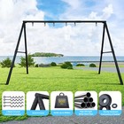 600lb Heavy Duty Metal Swing Set With 3 Swings   Frame Kids Adult Backyard Play
