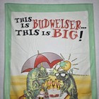Vintage Budweiser Beach Pool Towel Bud Lizard Iguana 36 x60  Beer Nostalgia