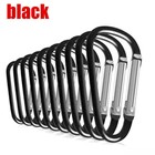 10 200 Pcs Aluminum Carabiner D Shape Spring Clip Snap Key Hook Keychain Buckle