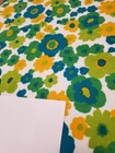 Awesome Rare Vintage Mid Century Retro 70s 60s Yel Grn Teal Floral Terry Fabric 