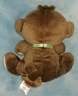 Fisher Price Snugamonkey Brown Monkey Bean Bag Plush  Green Ribbon Soft Baby Toy