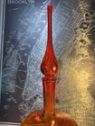 Vintage Blenko 6212 Tangerine Genie Bottle Decanter 19 