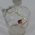 Antique Hand Blown Glass Vinegar Decanter Painted Angel Child Cruet Stopper Vtg