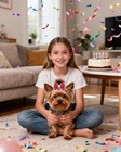  10 Pack 2  Small Dogs Hair Bows With French Clips Rhinestone Yorkie Leopard