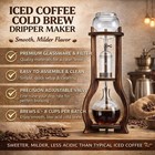Nispira Cold Brew Coffee Drip Tower Iced Coffee Maker Wooden Stand 6-8 Cup