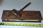 Vintage Wooden Gavel With Stand