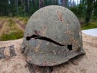 Ww2 Original Soviet Ssh-40 Battle Damaged Helmet Battlefield Relic From Kurland
